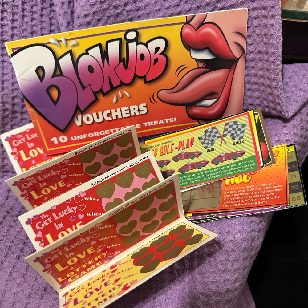 Bundle of vintage Blowjob Vouchers/Scratch-Off Novelty Card Pack